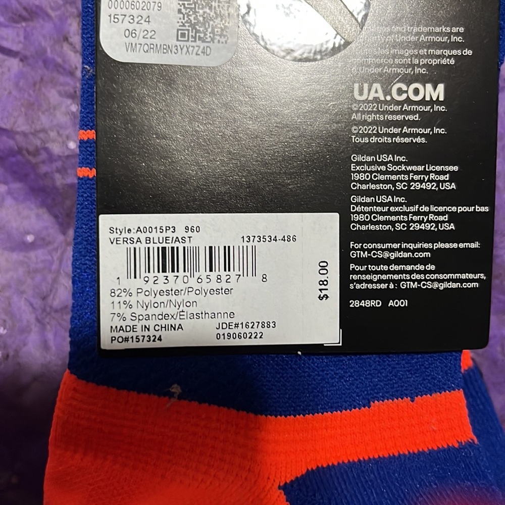 Under Armour UA ARMOURDRY RUN LITE 3 pr NEW BNIP 8.5-13 men’s - Picture 6 of 6